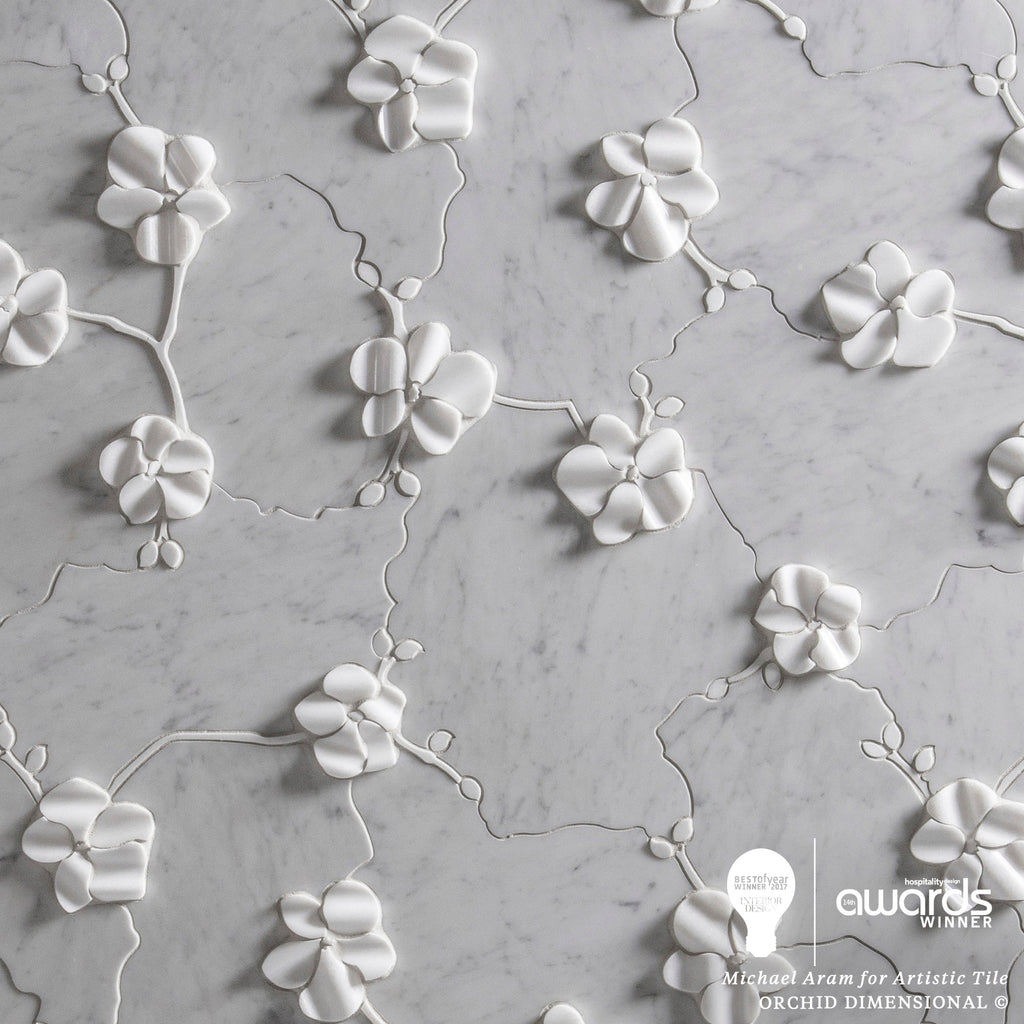 同人音楽CDソフト　白滝イト　Marble / ProjectE-ito Orchid Dimensional Bianco Carrara Marble Mosaic – Artistic Tile