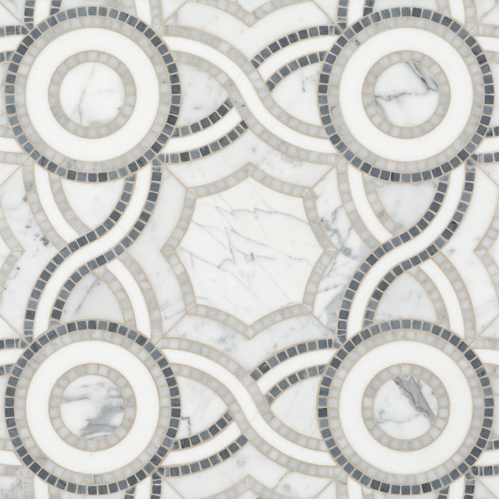 Pompeii Grey Waterjet Mosaic Polished Stone – Artistic Tile