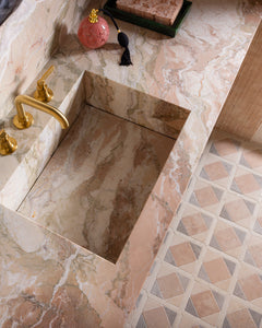 Dolce Vita Dolomite Vanity and Palazzo Ducale Floor – Artistic Tile