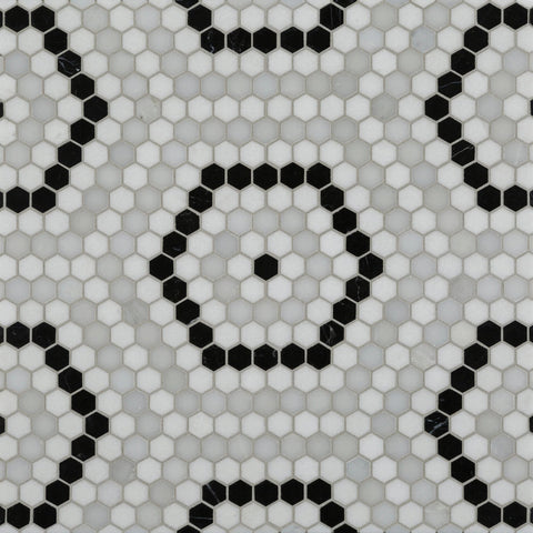 Black and White Hexagon Tile
