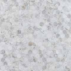 Arabescato D'oro Marble Swatch Card  Honed Swatch Samples Hexagon 3.0cm