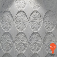 Crescent Taj White Marble Dimensional Tile  Textured Stone