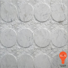 Eclipse Taj White textured marble dimensional tile