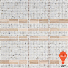 Shadow Stripe Moca Mosaic  Tumbled Stone Shadow Stripe