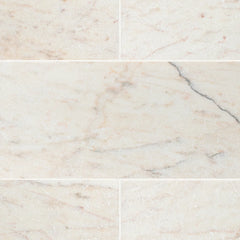 Calacatta Rosa tumbled marble tile
