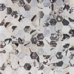 Viola Reale Swatch Card  Honed Swatch Samples Hexagon 5.0cm