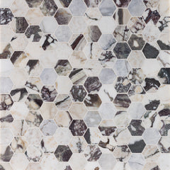 Viola Reale Marble Mosaic  Honed Stone Hexagon 5.0cm