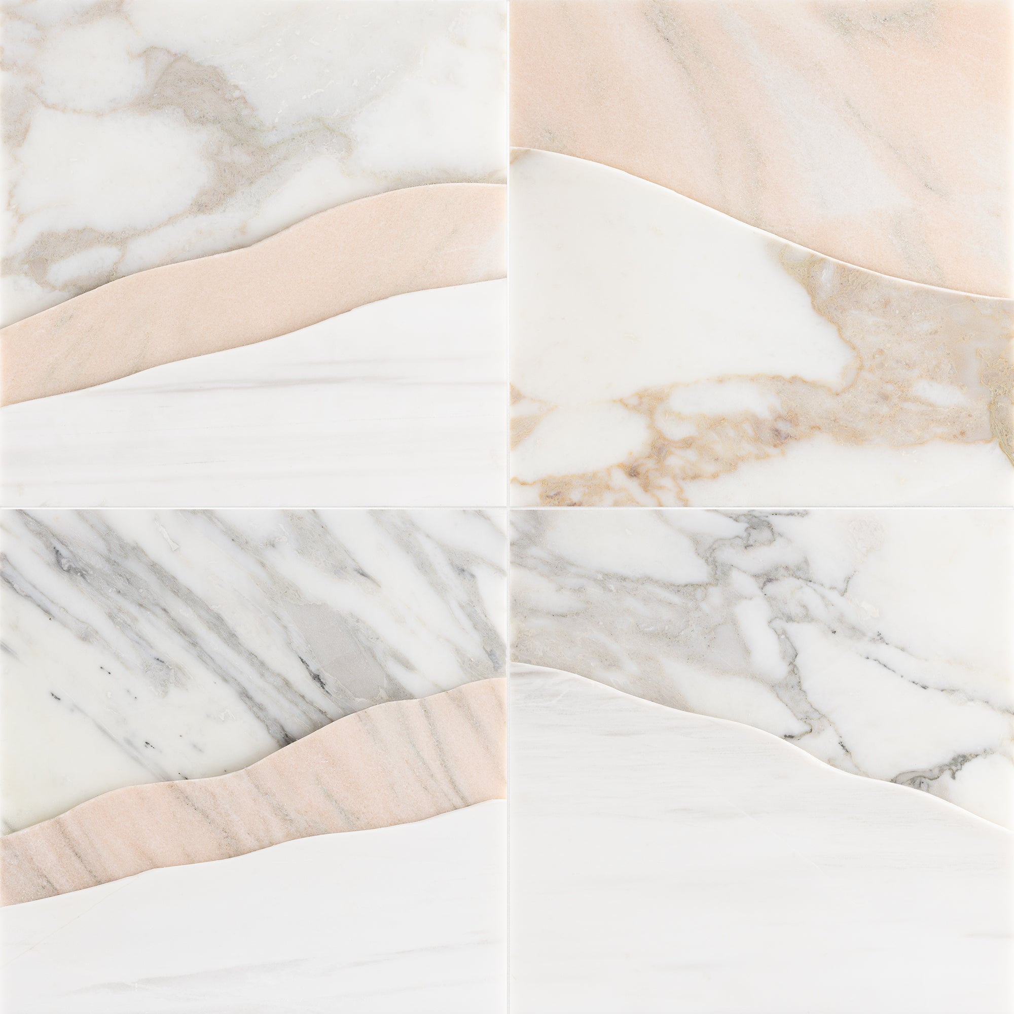 Ali Budd Kata Dimensional Tile – Mixed Finish Marble Layers