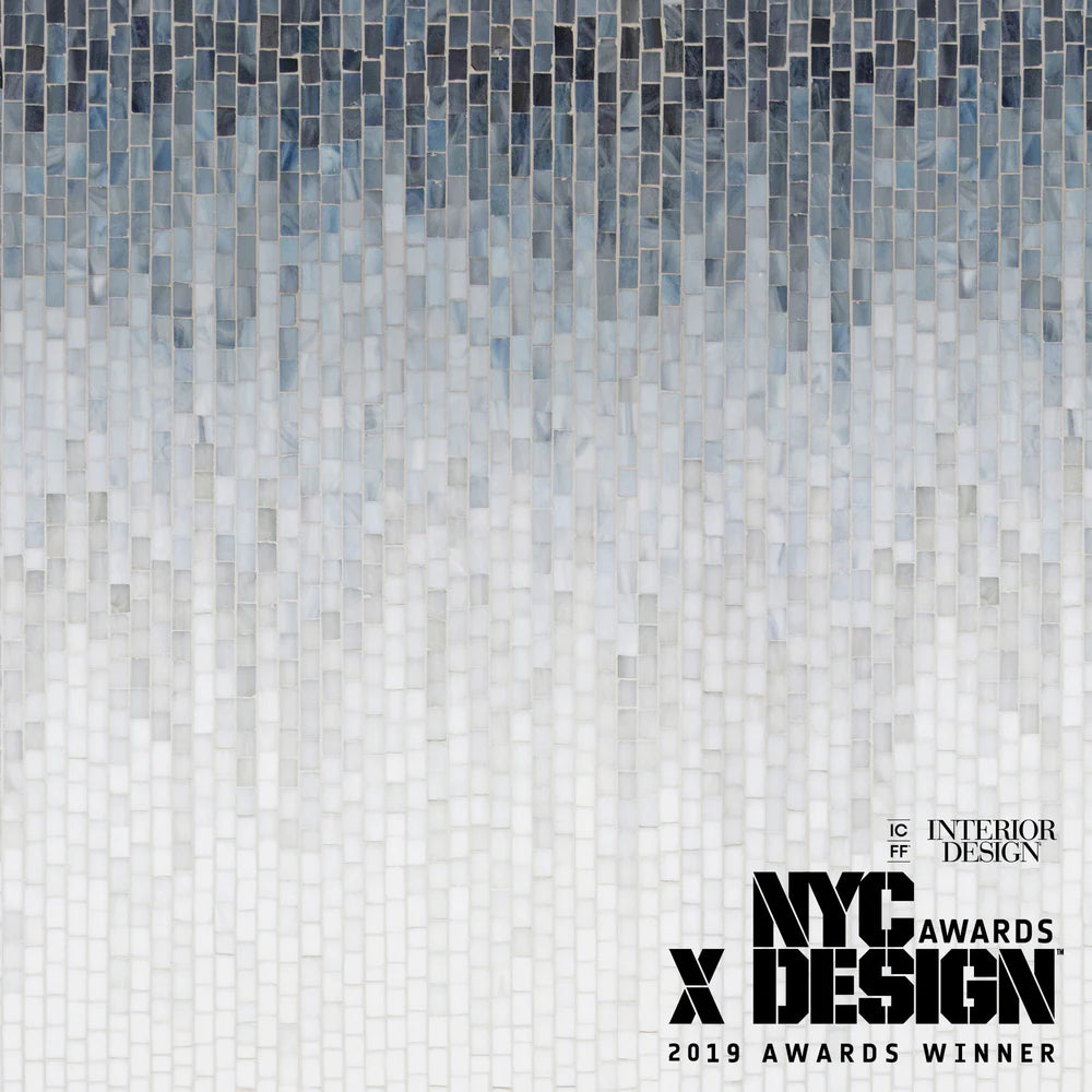 Billie Ombre Grey Gloss Glass Mosaic ©