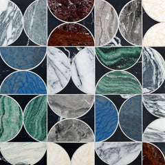 Moon Cosmati Waterjet Mosaic  Custom