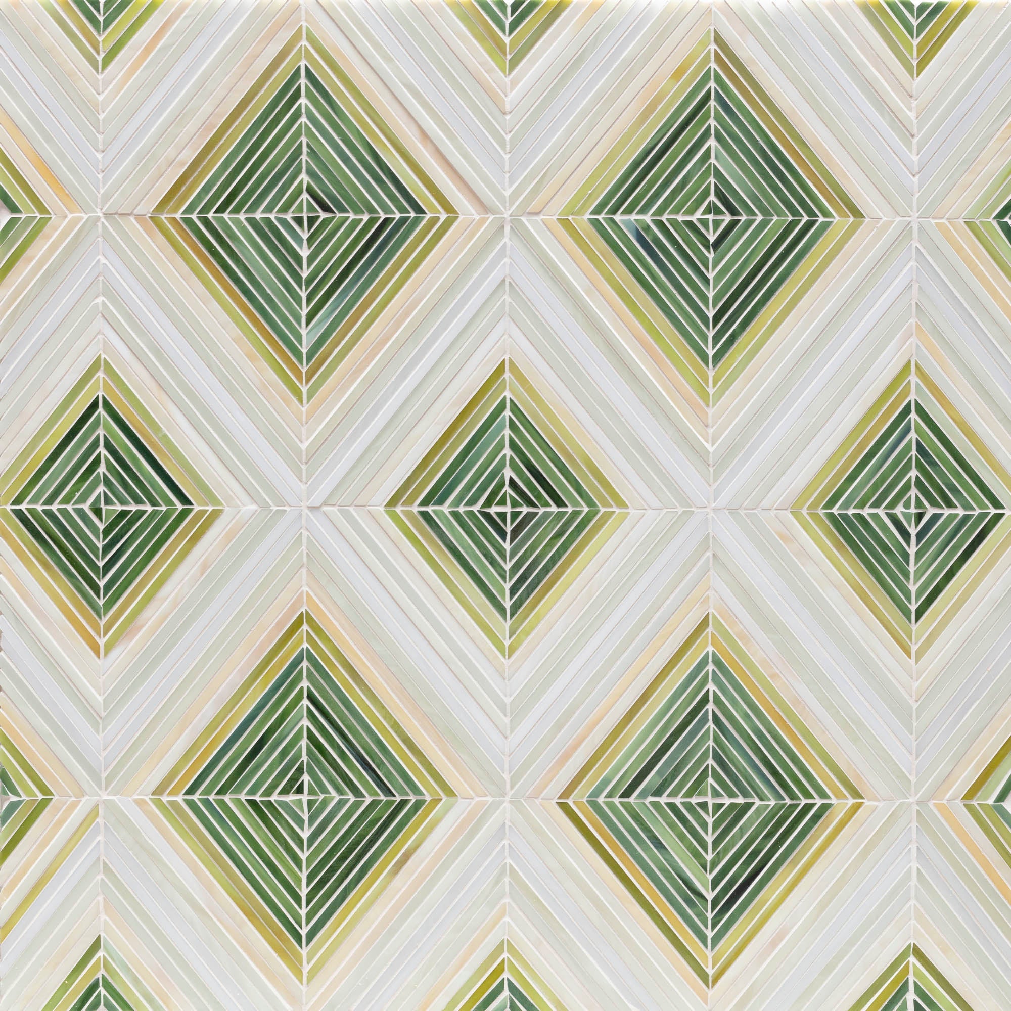 Echo Glass Mosaic: London Fog & Garden Green | Artistic Tile