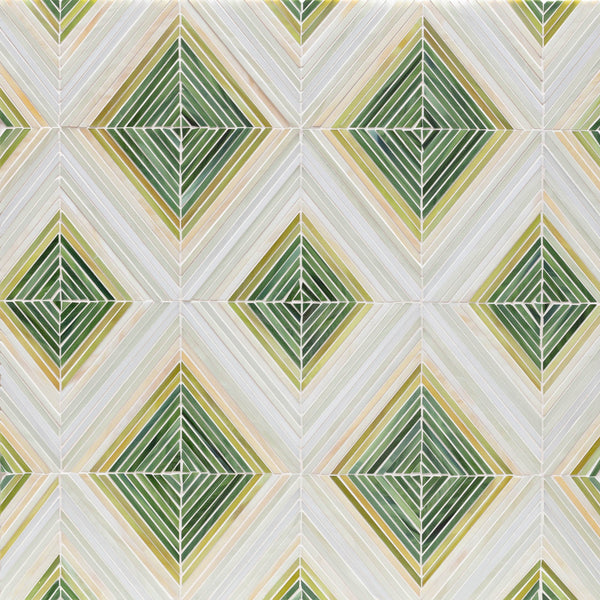 Echo Glass Mosaic: London Fog & Garden Green | Artistic Tile
