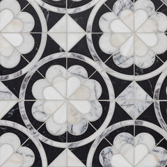 Encaustic Flower Waterjet Mosaic  Stone