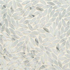 Foliage Grande Bianco Carrara polished marble mosaic tile