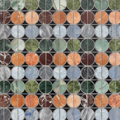 Micro Moons Black mixed-finish stone waterjet mosaic