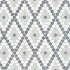 Riverside Drive Grey marble diamond mosaic tile