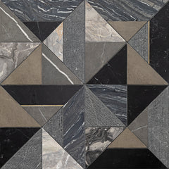 Westwind Marble Waterjet Mosaic  Mixed Finish Stone