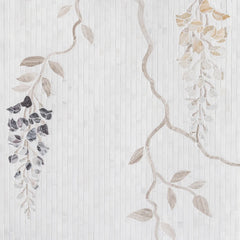 Wisteria Bianco Dolomiti mixed-finish stone waterjet mosaic