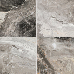 Arabescato Orobico Dark Marble Tile  Polished 12" x 24" x 3/8" Stone Micro-Beveled Edge