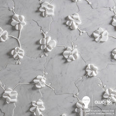 Orchid Dimensional Bianco Carrara Marble Polished Waterjet WJ ©