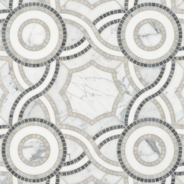 Pompeii Grey Waterjet Mosaic Polished Stone – Artistic Tile