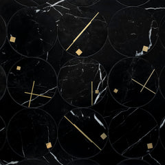 Tempo Nero Waterjet Mosaic  Honed Stone